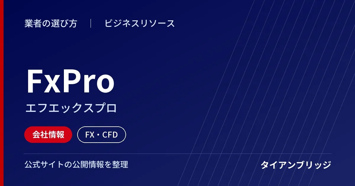FxPro(エフエックスプロ)の会社情報