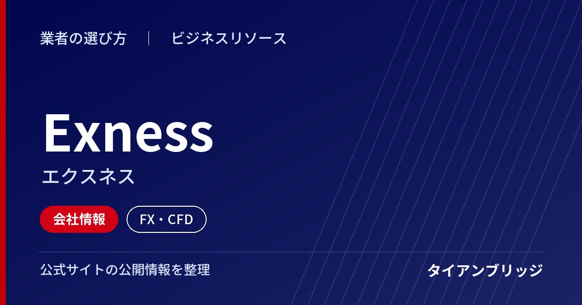Exness（エクスネス）の会社情報