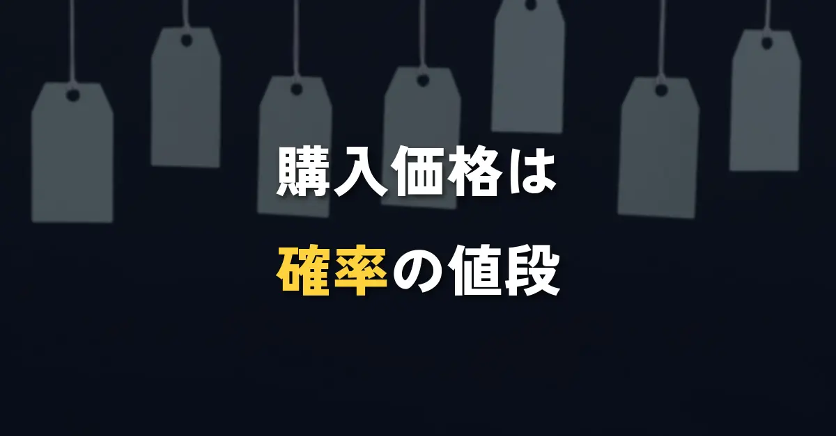 ラダー取引の購入価格を確率の値段として表す、並んだ値札