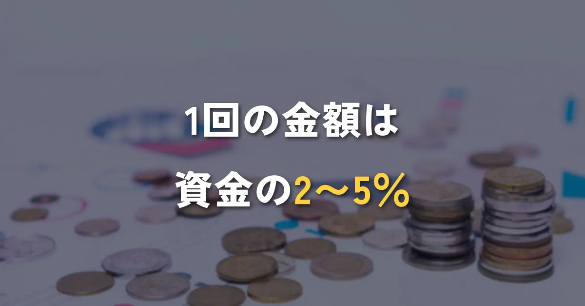 バイナリーオプションの資金管理方法として1回の取引額を口座資金から計算する様子