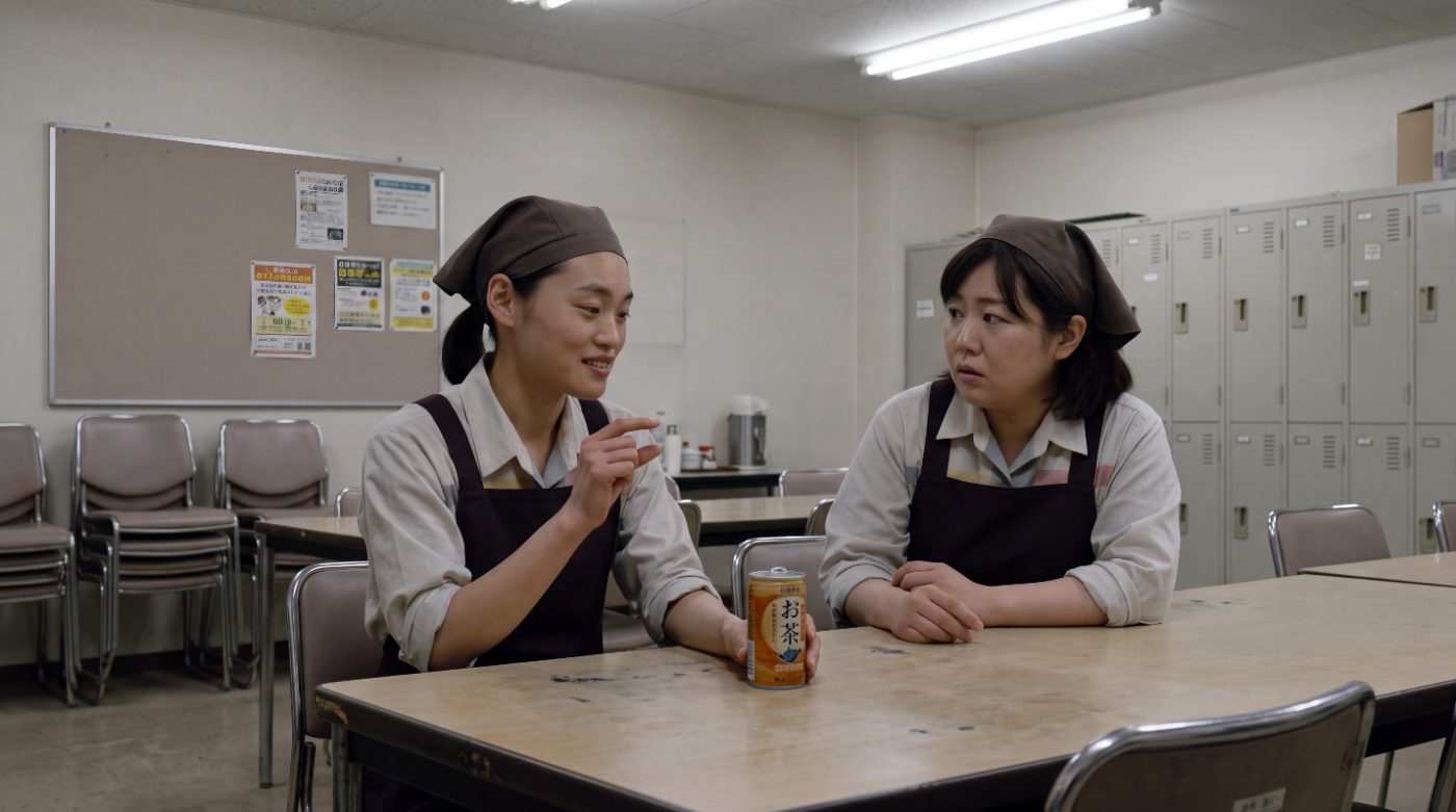 休憩室で同僚と話す様子（創作事例のイメージ）