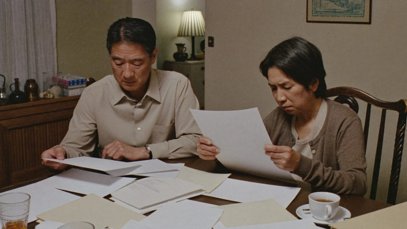 夫婦で書類を確かめる様子(創作事例のイメージ)