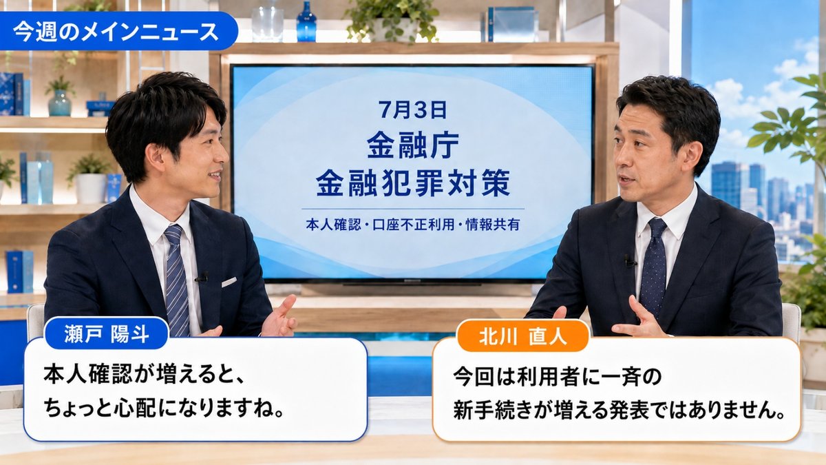 今週のメインニュース｜金融庁の金融犯罪対策を解説するスタジオ