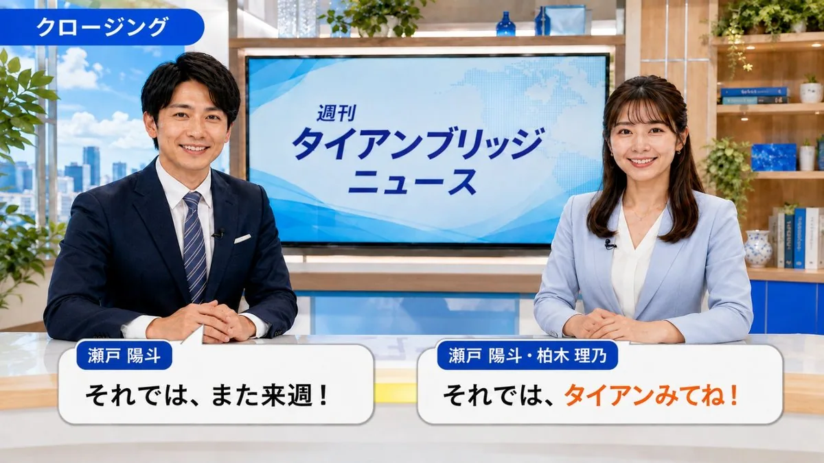 クロージング|今週のポイントをまとめる二人のキャスター