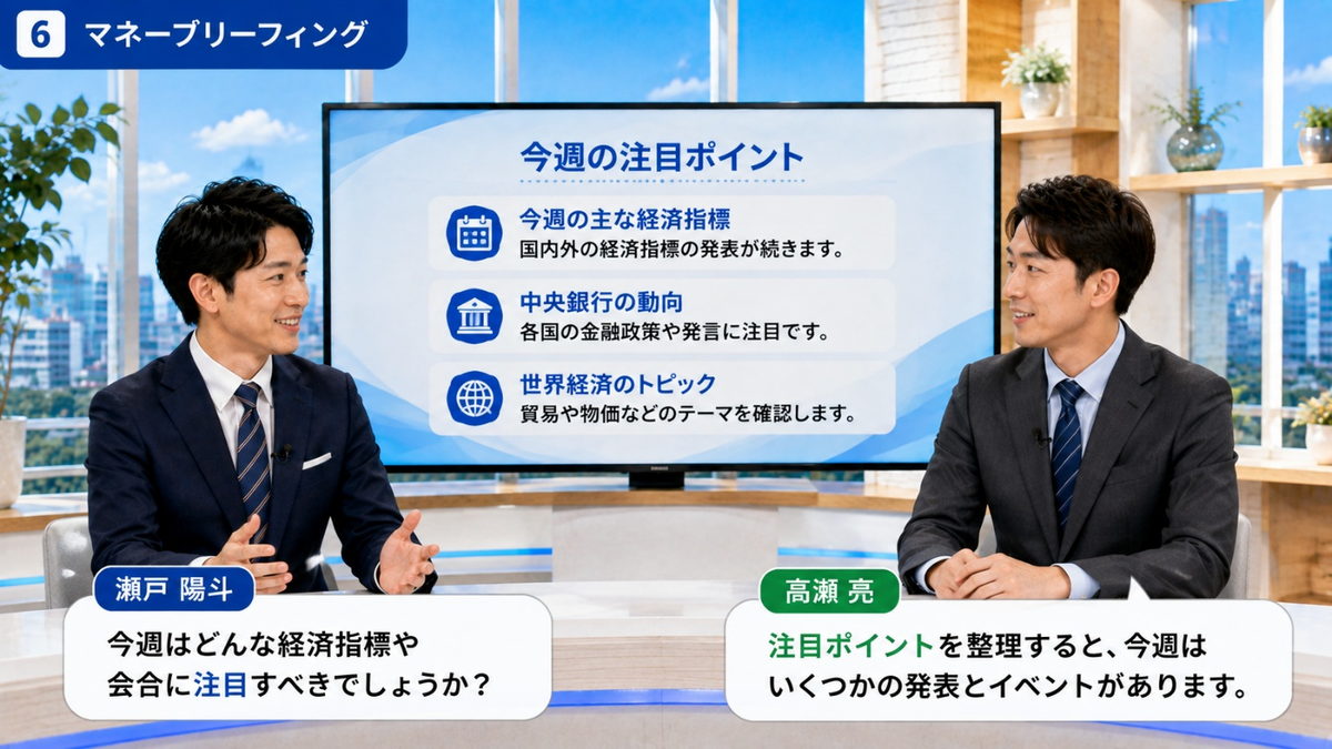 マネーブリーフィング|今週の注目ポイントを整理するスタジオ