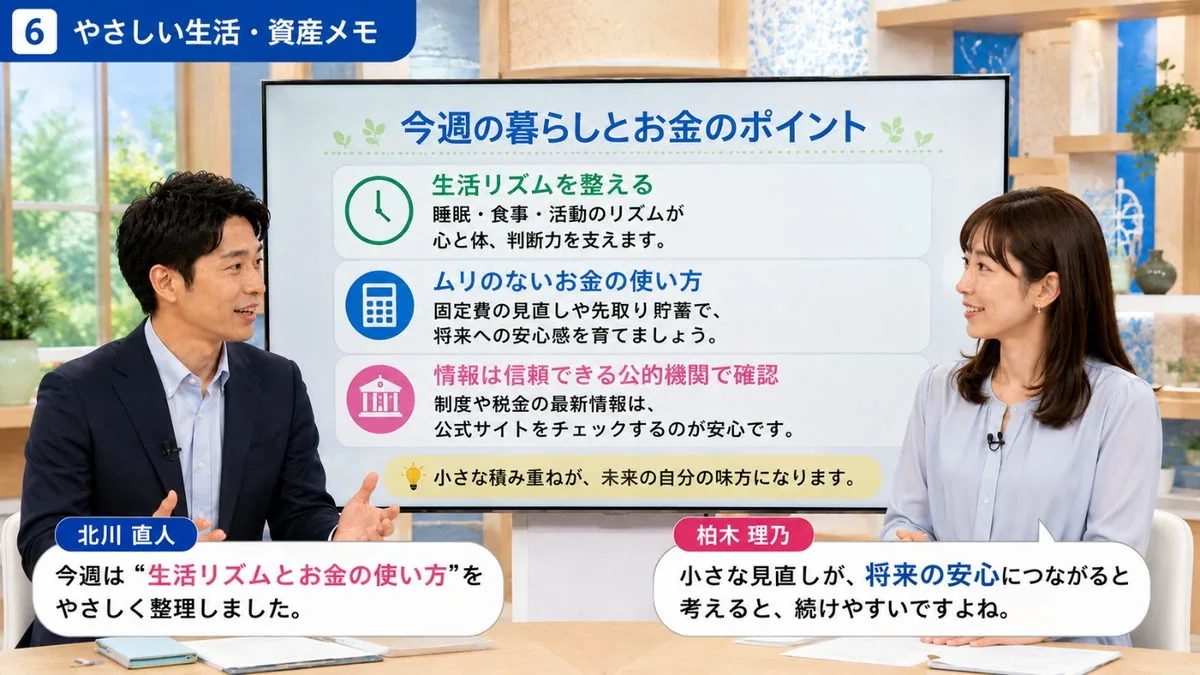 やさしい生活・資産メモ｜今週の暮らしとお金のポイントを話すキャスター
