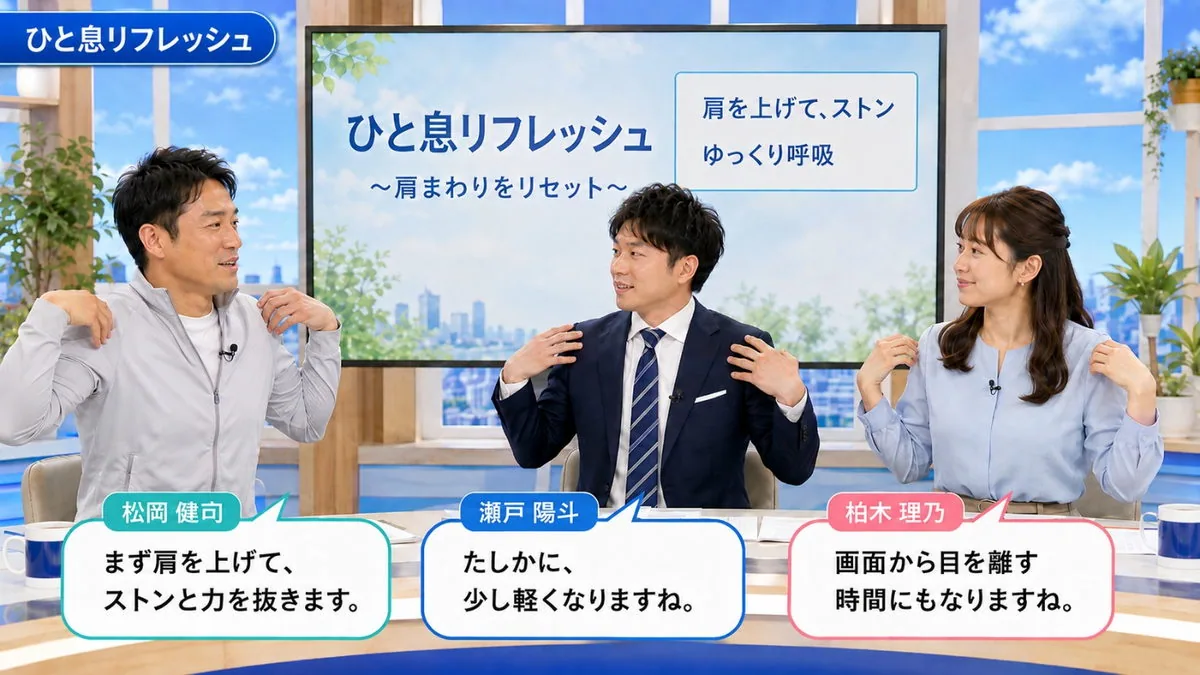 ひと息リフレッシュ|肩まわりをリセットするストレッチを紹介するスタジオ