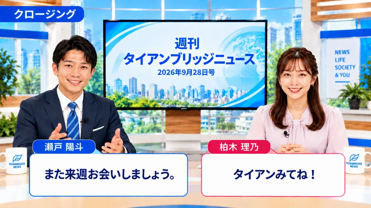 クロージング｜今週のポイントを3つに整理する二人のキャスター