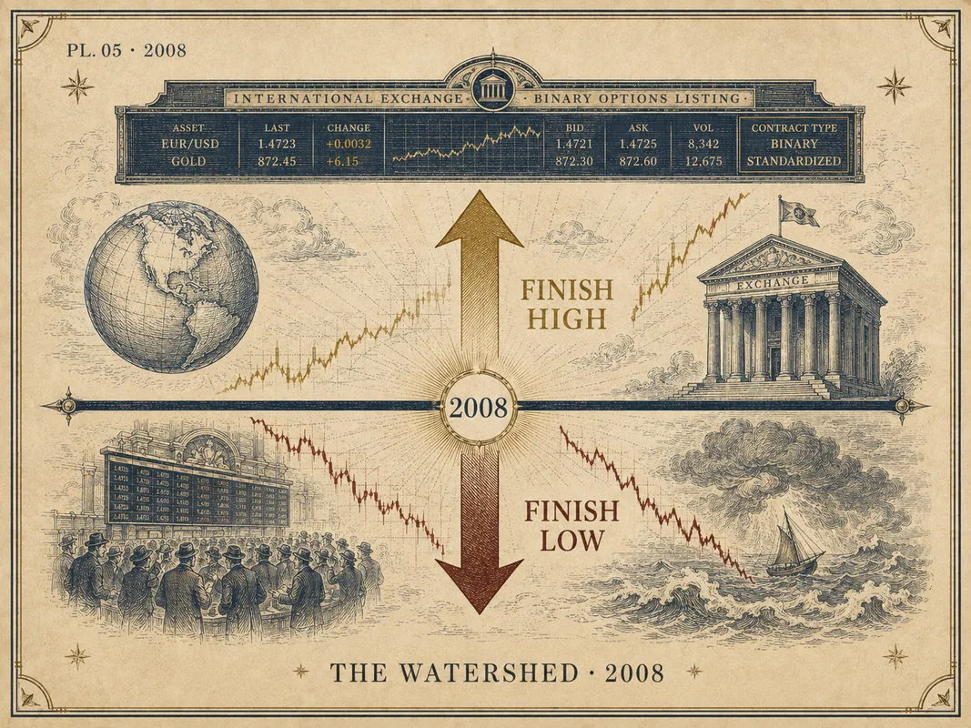 PL.05・2008 THE WATERSHED ― 取引所に上場したバイナリーオプション(フィニッシュ・ハイ/フィニッシュ・ロー)を示す図