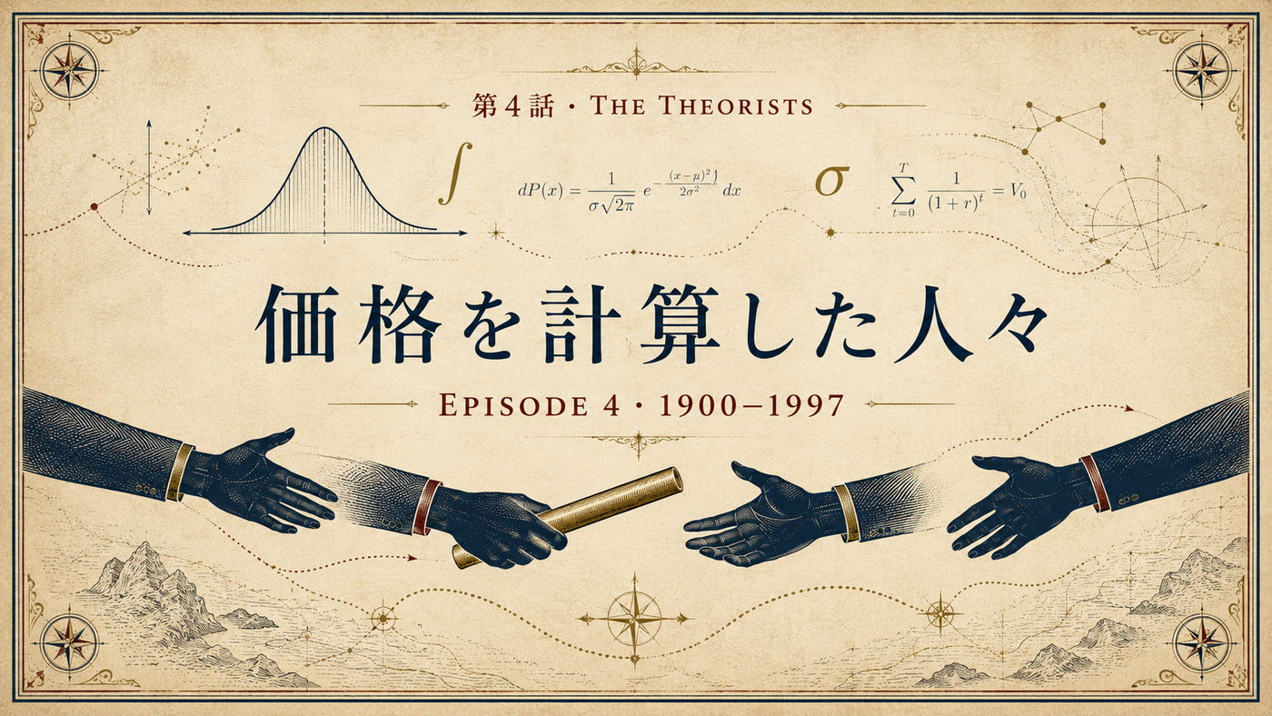 第4話 THE THEORISTS 価格を計算した人々 ― 1900年から1997年までをつなぐ表紙イラスト